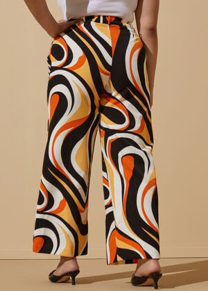 Swirl Print Straight Leg Trousers, Multi image number 1