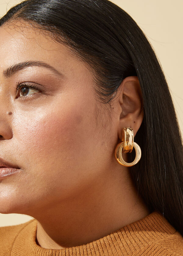 Gold Tone Ring Clip On Earrings, Gold image number 0