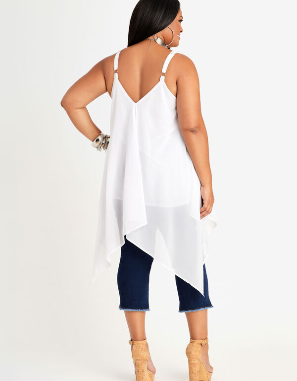 Sleeveless Georgette Blouse, White image number 1