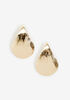 Gold Textured Teardrop Earrings, Gold image number 0