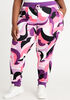 Abstract Pintuck Athleisure Jogger, Purple Magic image number 0