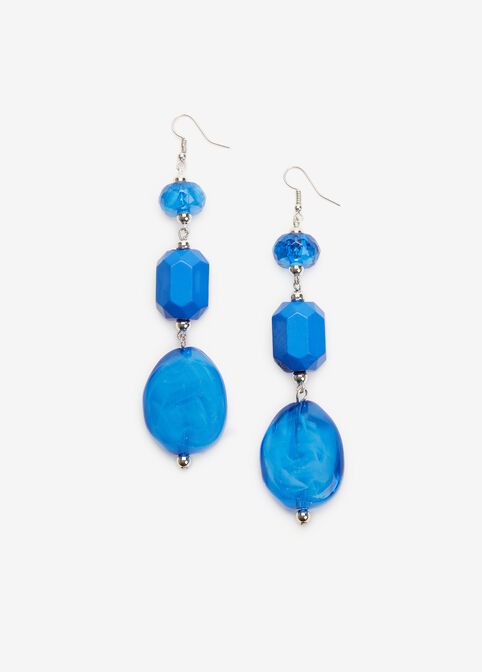 Blue Bead Drop Earrings, Victoria Blue image number 0