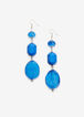 Blue Bead Drop Earrings, Victoria Blue image number 0
