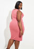 Ribbed Midi Bodycon Dress, Rose image number 1