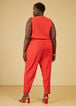 Ruffle Trimmed Tapered Jumpsuit, Red image number 1