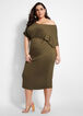 Plus Size Oversize Knit Dolman Short Sleeve Maxi T-Shirt Dresses image number 0