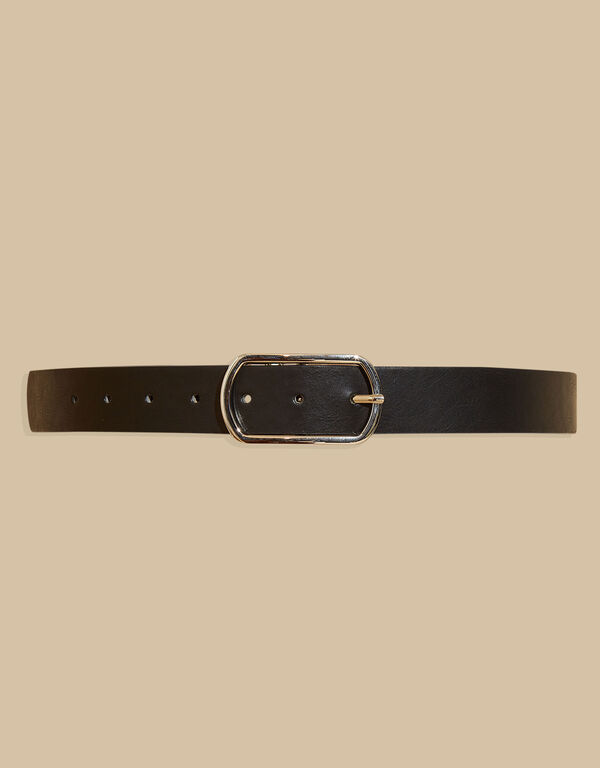 Reversible Faux Leather Belt, Black Combo image number 1