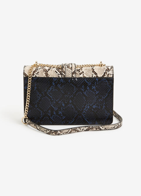 Faux Snakeskin Chain Crossbody, Multi image number 1