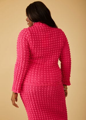 Lace Up Puff Effect Top, Fuchsia image number 1