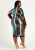 Striped Sequin Bodycon Dress, Multi image number 1