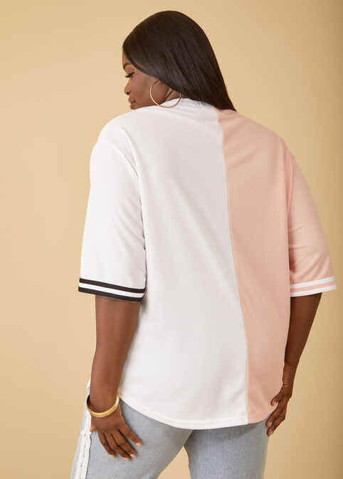 Brooklyn Two Tone Baseball Jersey, Pink image number 1