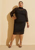 Ruched Mesh Bodycon Dress, Black image number 0