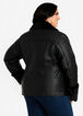 Quilted Faux Leather Moto Jacket, Black image number 1
