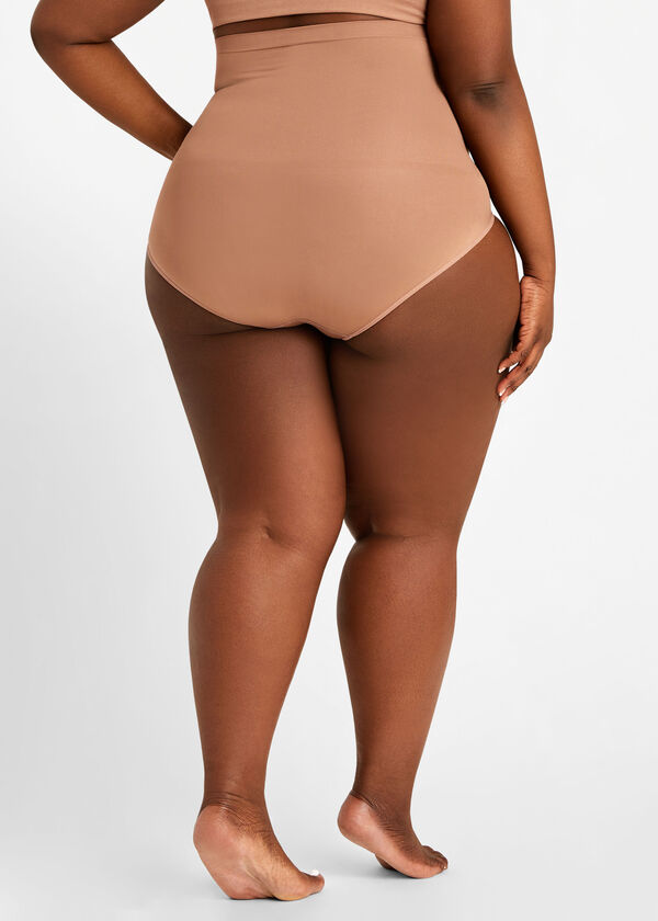 Seamless High Waist Shaping Brief, Mocha image number 1