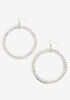 Silver Tone Pave Crystal Earrings, Silver image number 0