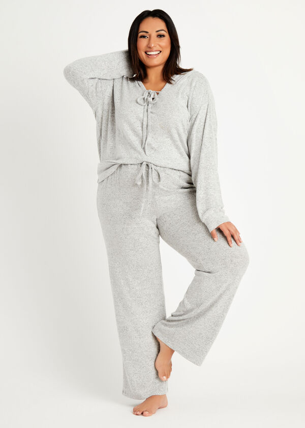 Cozy Lounge Wide Leg Pant, Heather Grey image number 2