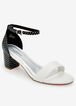 Ankle Strap Wide Width Sandals, Black White image number 0