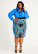 Scarf High Waist Pencil Skirt, Victoria Blue image number 2