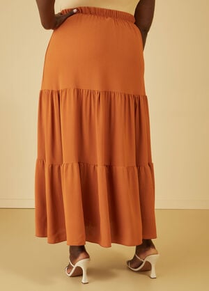Flounced Maxi Skirt, Rust image number 1