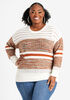 Paneled Knit Sweater, Ivory image number 0