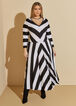 Striped Maxi Dress, Black White image number 2