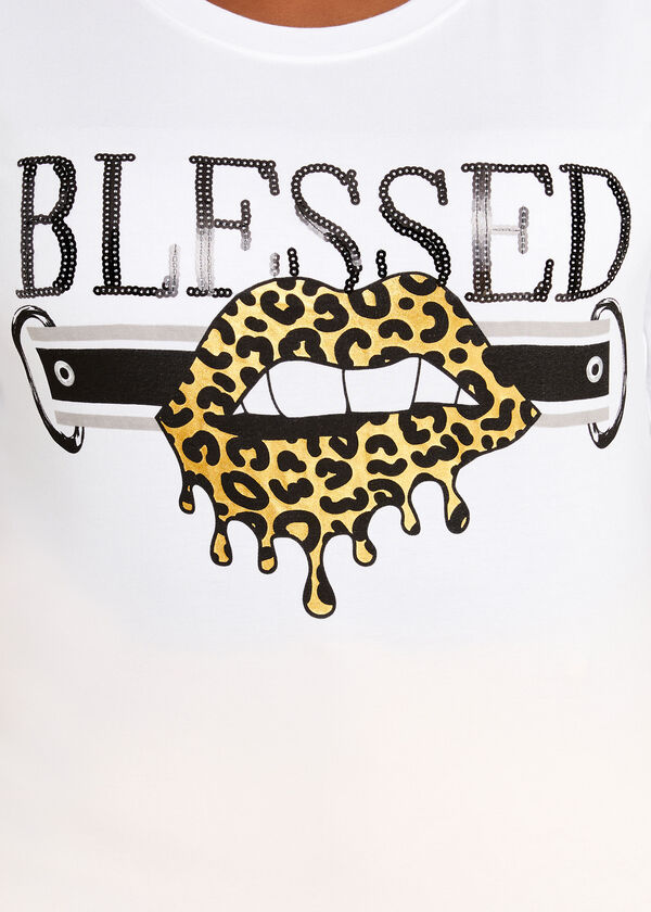 Embellished Blessed Graphic Tee, White image number 1