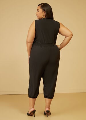 Ruffled Tapered Jumpsuit, Black image number 1
