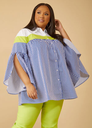 Striped Swing Shirt, LIME PUNCH image number 0