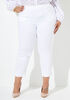 Pull On Power Twill Capris, White image number 0