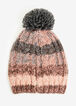 Pink Ombre Cable Pompom Beanie, Pink image number 1