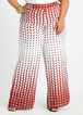Abstract High Waist Wide Leg Pant, Burnt Henna image number 0