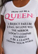 Queen Mesh Trim Sequin Graphic Tee, White image number 1
