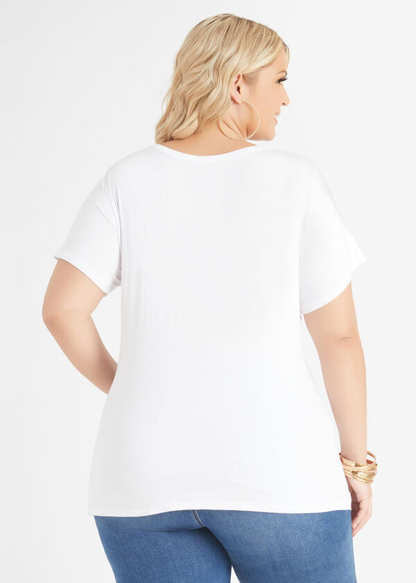 Fashionista Jersey Graphic Tee, White image number 1