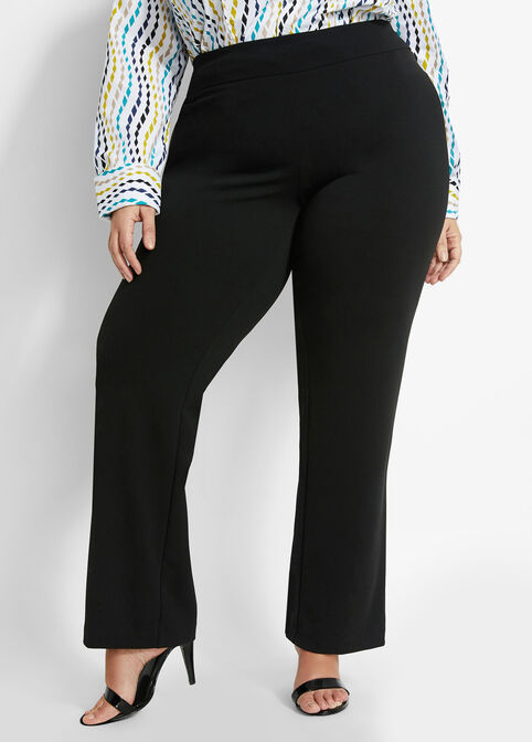 Crepe Stretch Pull-On Bootcut Pant, Black image number 0