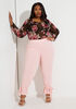 Knotted Stretch Crepe Ankle Pants, Pink image number 3