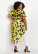 Belted Floral Puff Sleeve Duster, Buttercup image number 1