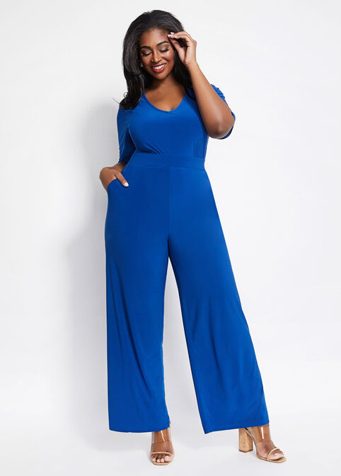 High Rise Stretch Wide Leg Pant, Royal Blue image number 2
