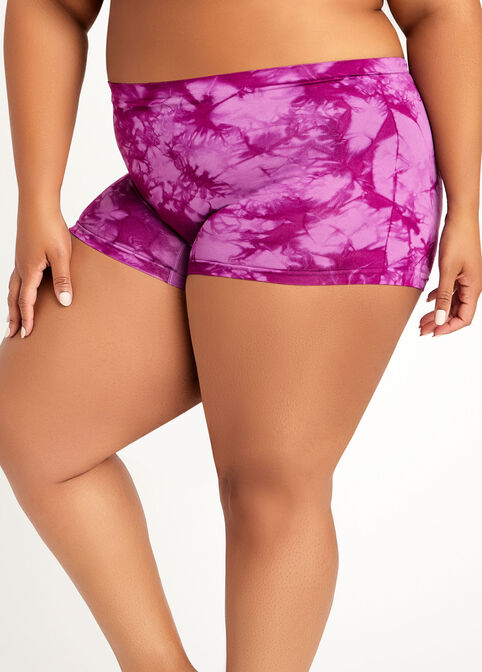 Plus Size Tie Dye Seamless Shaping Support Microfiber Boyshort image number 0
