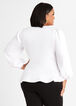 The City Long Sleeve Peplum Top, White image number 1