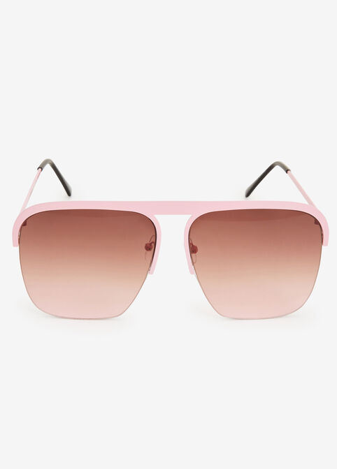 Pink Metal Square Top Sunglasses, Pink image number 0
