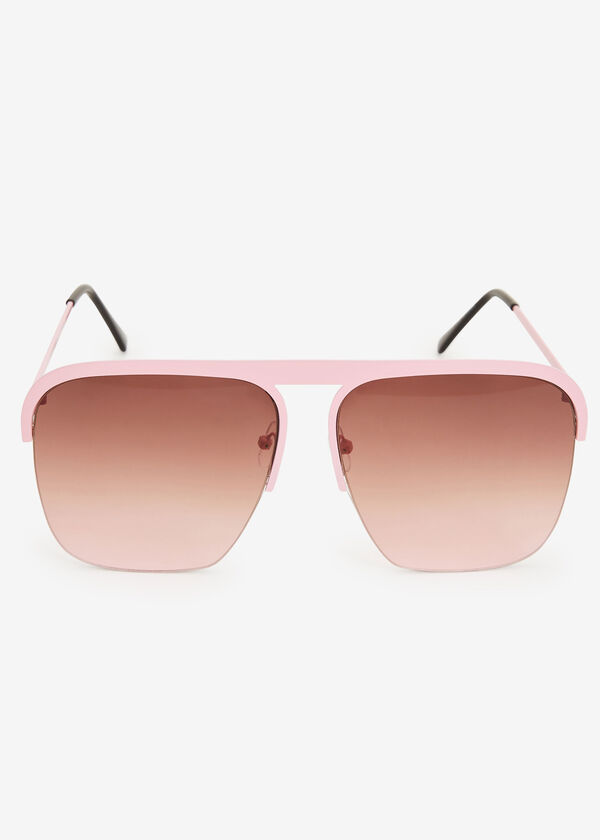 Pink Metal Square Top Sunglasses, Pink image number 0