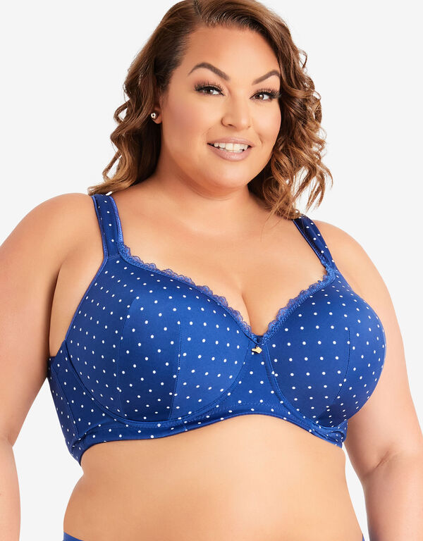 Dotted Full Coverage Butterfly Bra, Sodalite image number 1
