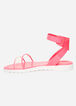 Clear Wide Width Ankle Sandals, Pink image number 3