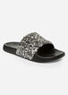 Embellished Wide Width Slide Sandals, Black image number 0