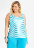 Sequin Front Sleeveless Knit Top, SCUBA BLUE image number 0