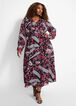 Belted Mixed Print Wrap Maxi Dress, Multi image number 0