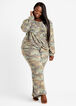 Cozy Lounge Printed Wide Leg Pant, Olive image number 2
