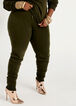 Trendy Plus Size High Waist Joggers Ruched Hoodie Two Piece Active Set image number 0
