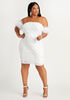 Embellished Stretch Tulle Dress, White image number 0