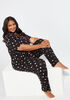 Kensie Printed Pajama Set, Black image number 0